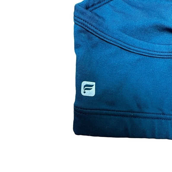 Fabletics Peacock Blue and Black Racerback Sports Bra, Medium - Picture 4 of 4